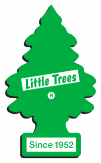 Green pine tree logo with 'Little Trees' text.